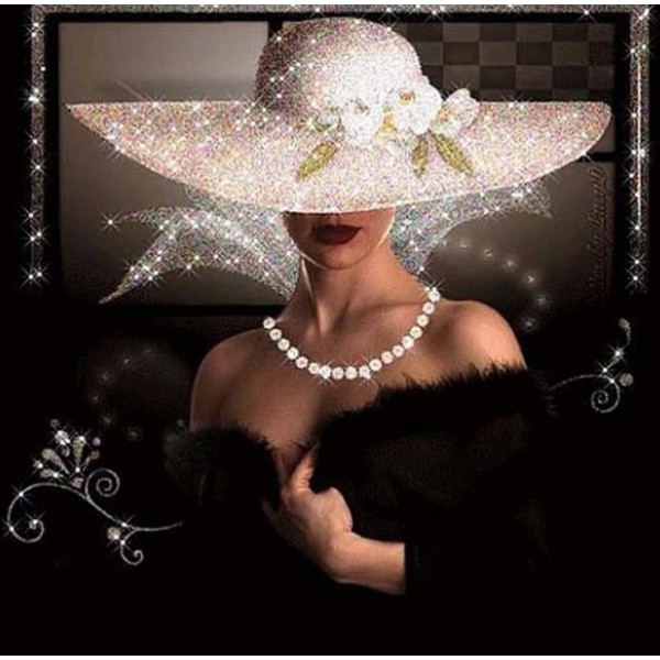 5D Kit Broderie Diamants/Diamond Painting Grosses Soldes Tableau D'Une Femme Mystérieuse