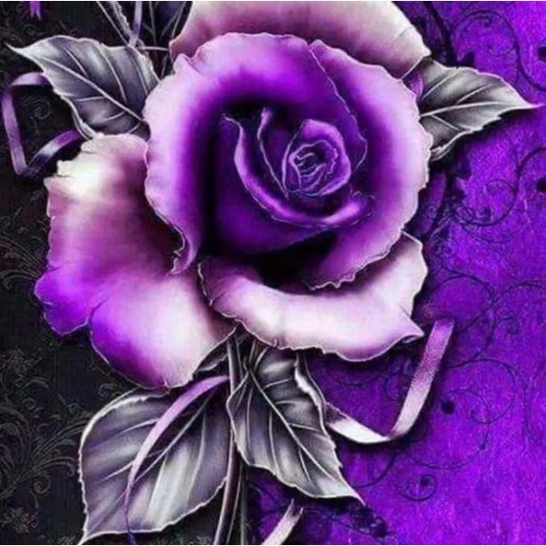 5D Kit Broderie Diamants/Diamond Painting Rose Violette