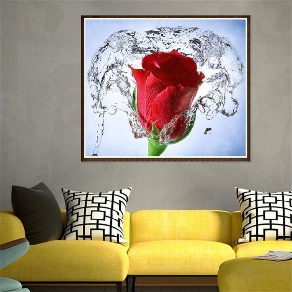 5d Kit Broderie Diamants/Diamond Painting Roses Rouges Romantiques