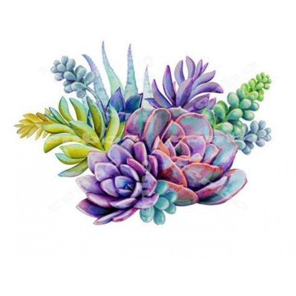 5D Kit Broderie Diamants/Diamond Painting Plantes Cactus D'Art Moderne Populaire