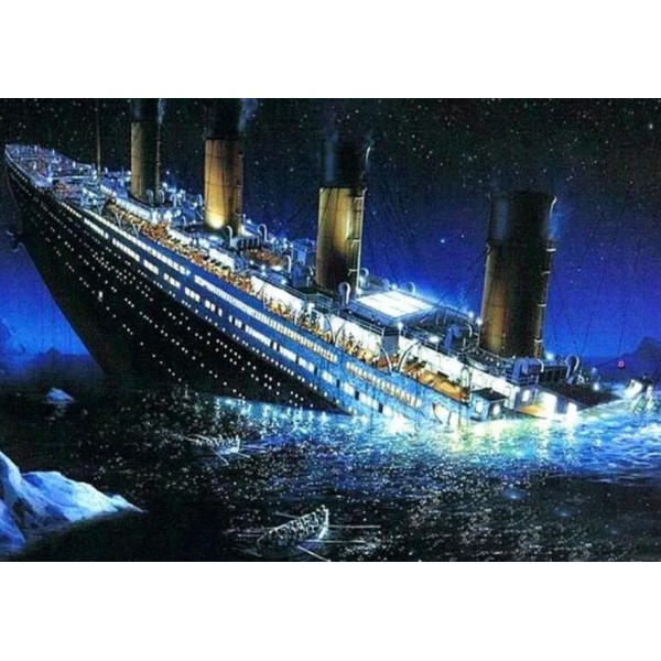 5D Kit Broderie Diamants/Diamond Painting Nouvelle Arrivée Grosses Soldes Titanic Complet Carré