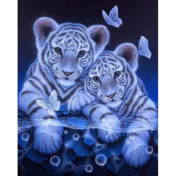 5D Kit Broderie Diamants/Diamond Painting Tigres