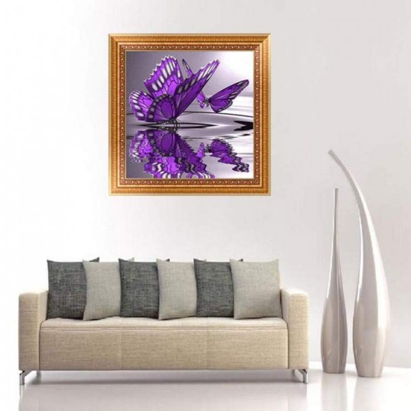 5D Broderie Diamant Papillons Violettes Nouvellement Arrivée En Gros Solde